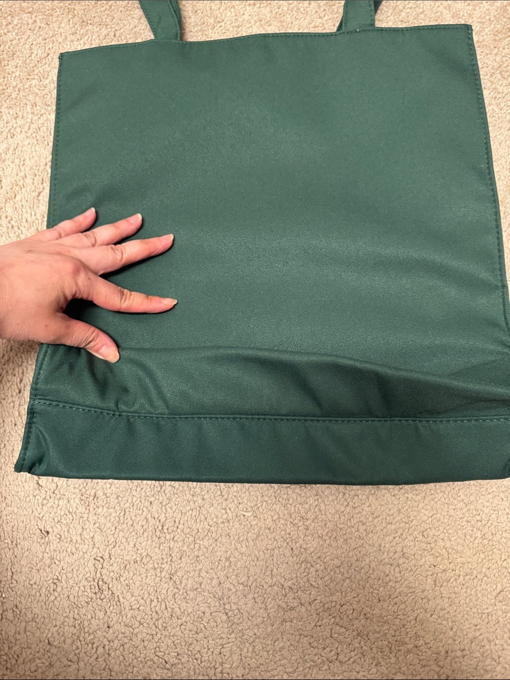Prada Green Nylon Tote Bag with Black Accent and White Logo - Picture 4 of 6